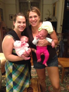 Meeting for the first time at two weeks old.