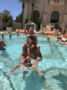 One of the many pools at Caesars Palace